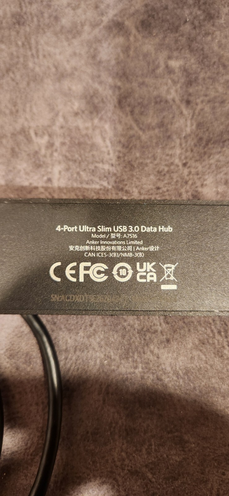 Anker 4-Port USB 3.0 Hub, Ultra-Slim Data USB Hub with 2 Ft Extended Cable A7516