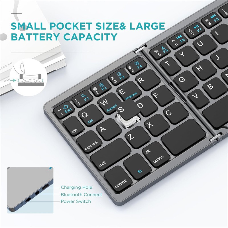 Mini Folding Wireless Bluetooth Keyboard With Touchpad for Laptop Tablet Phone