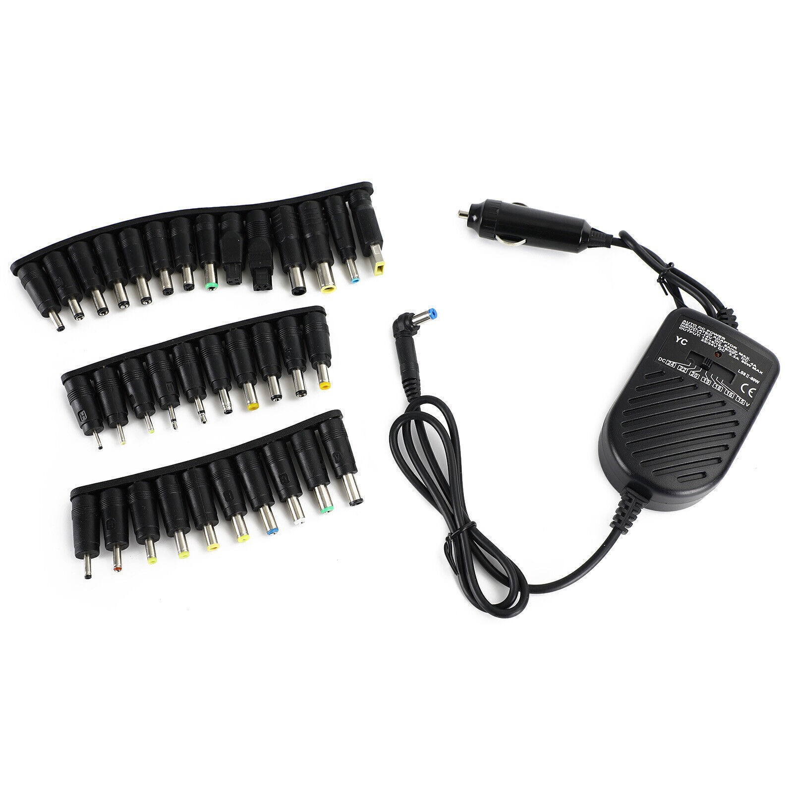Car Laptop Notebook 12V 80W Univ Power Supply With Universal 34 Tips 12V 80W USA