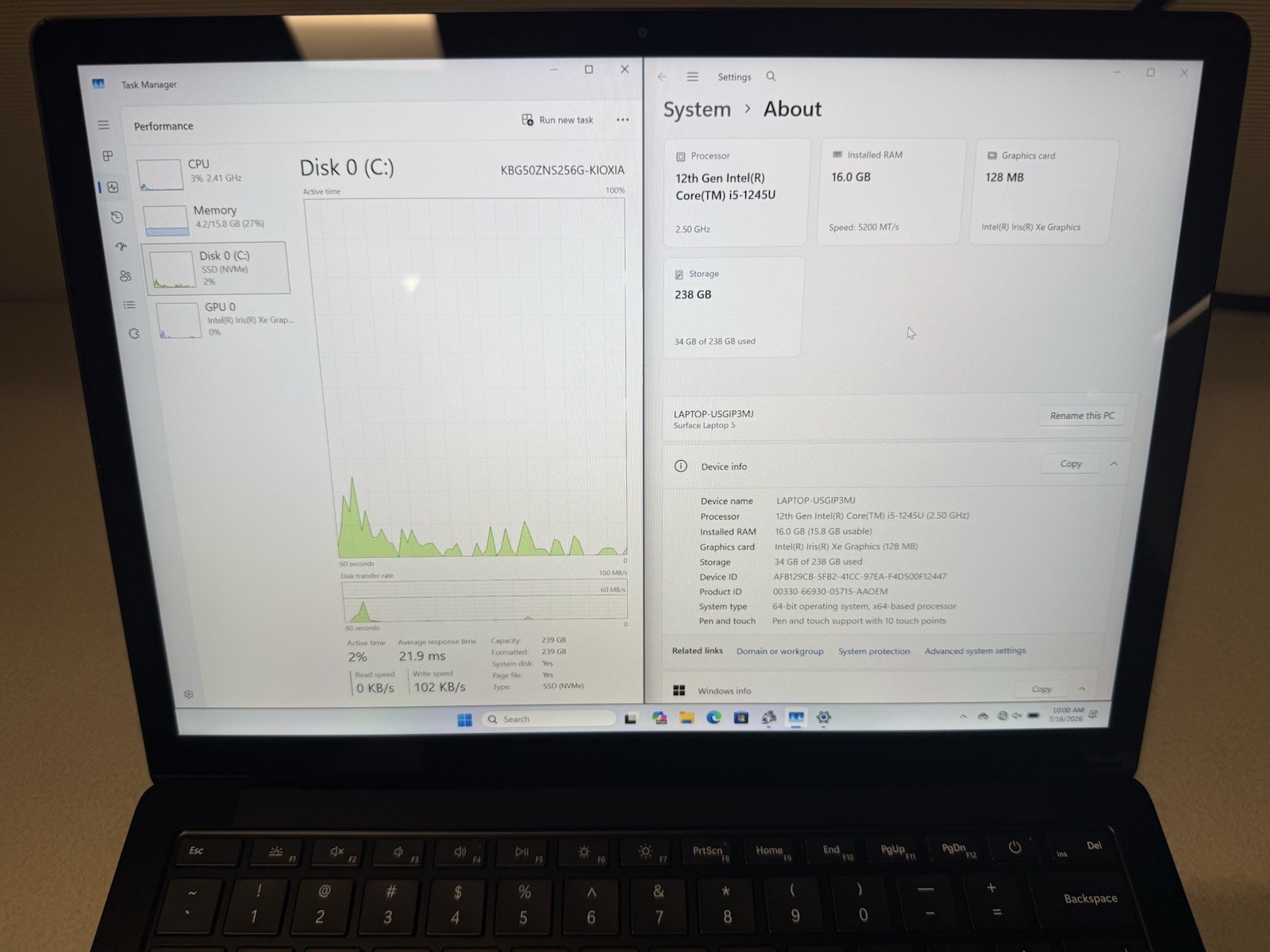 Microsoft Surface Laptop 5 | i5-1245U | 16GB | 256GB SSD | Win 11 Pro