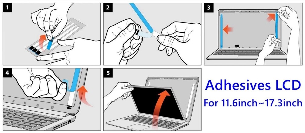 10 PCS Adhesive Strips Pull Tabs Stretch Release for LCD Screen Panel With Tabs