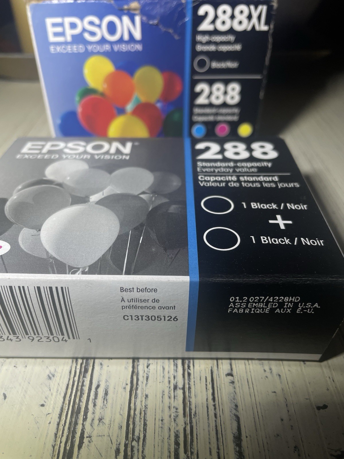 Genuine Epson 288XL Black & C/M/Y +2 Standard Black Ink Cartridges 01/26 & 01/27