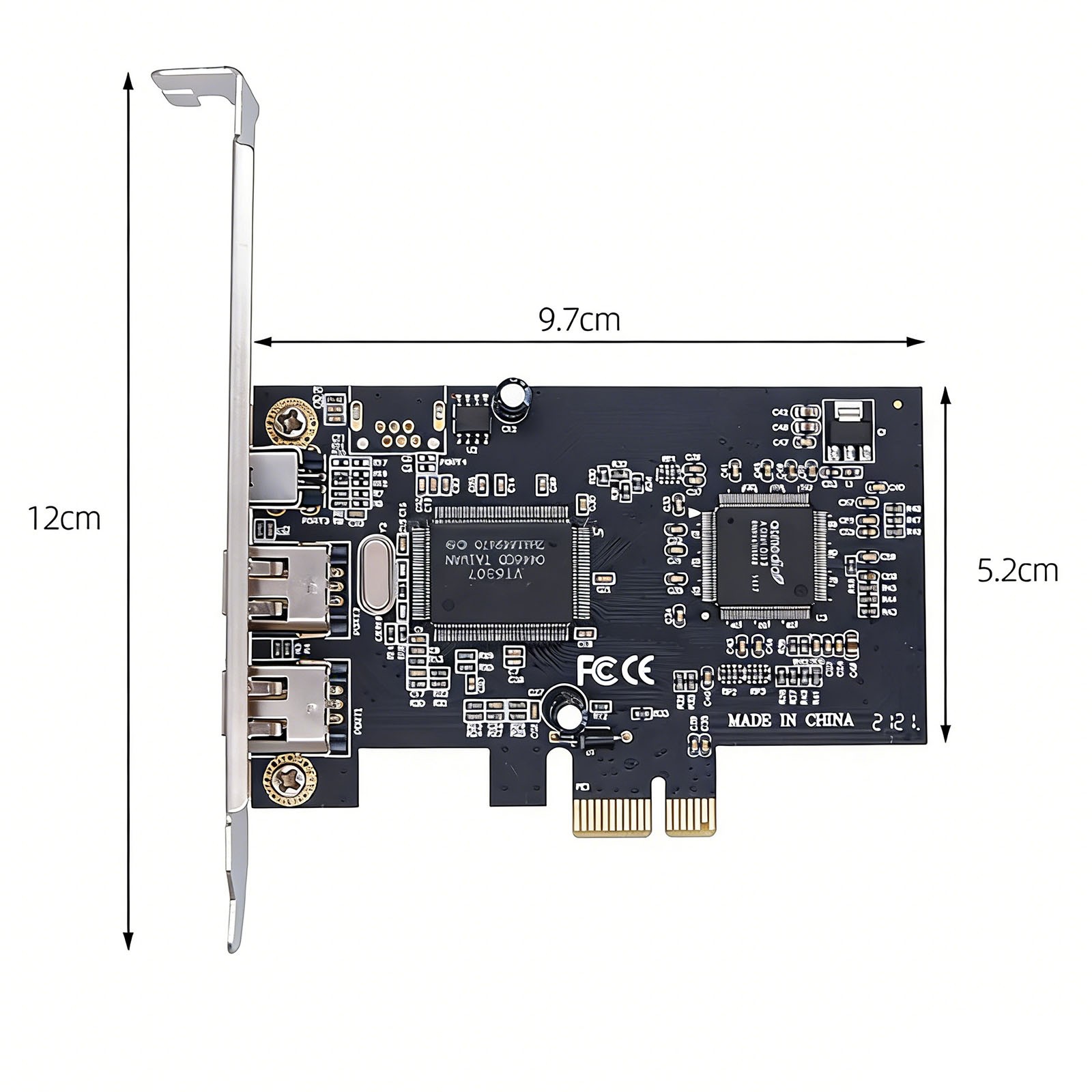 New 3 Ports PCI Express 1X to External IEEE 1394 Firewire Expansion Card