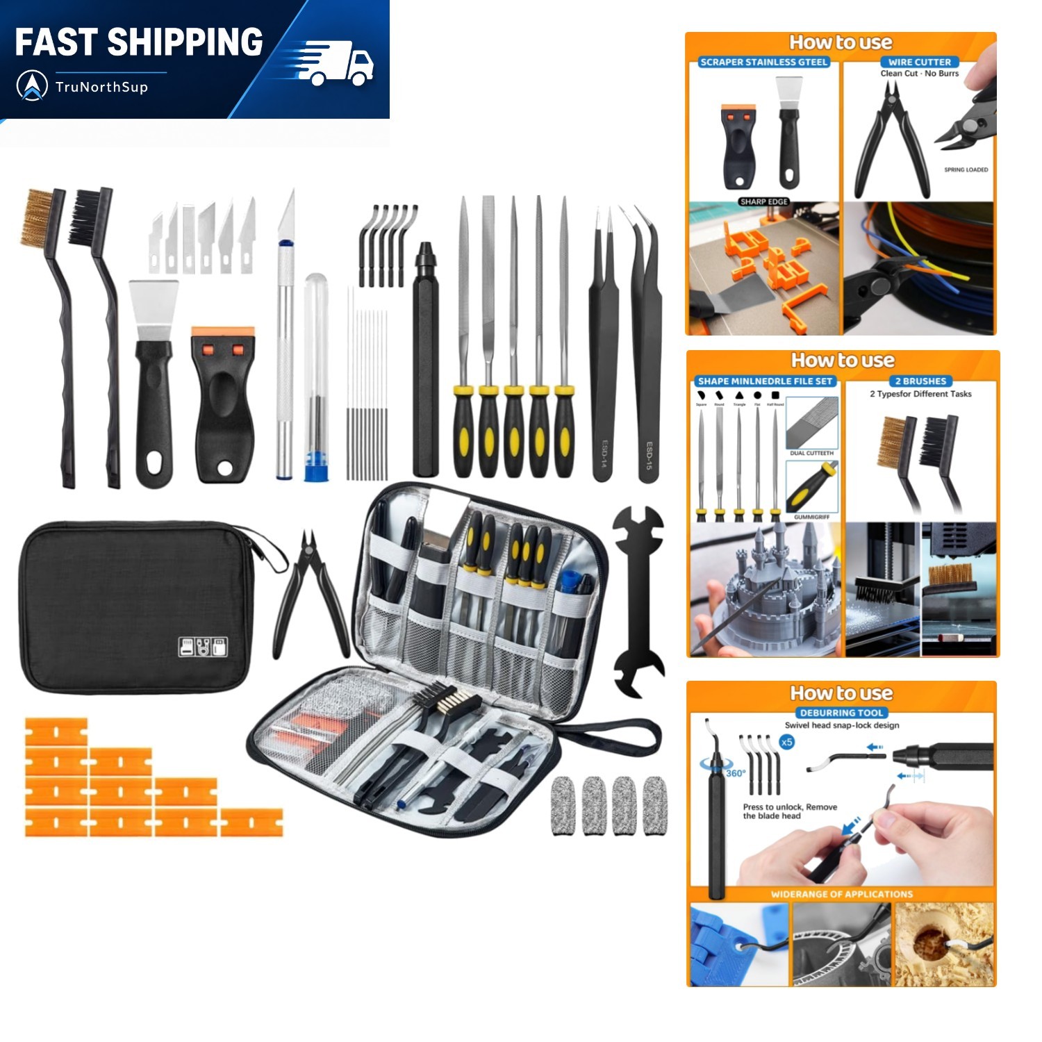 50Pcs 3D Printer Tool Kit & Accessories for All FDM/SLA Printers, Includes Nozzl