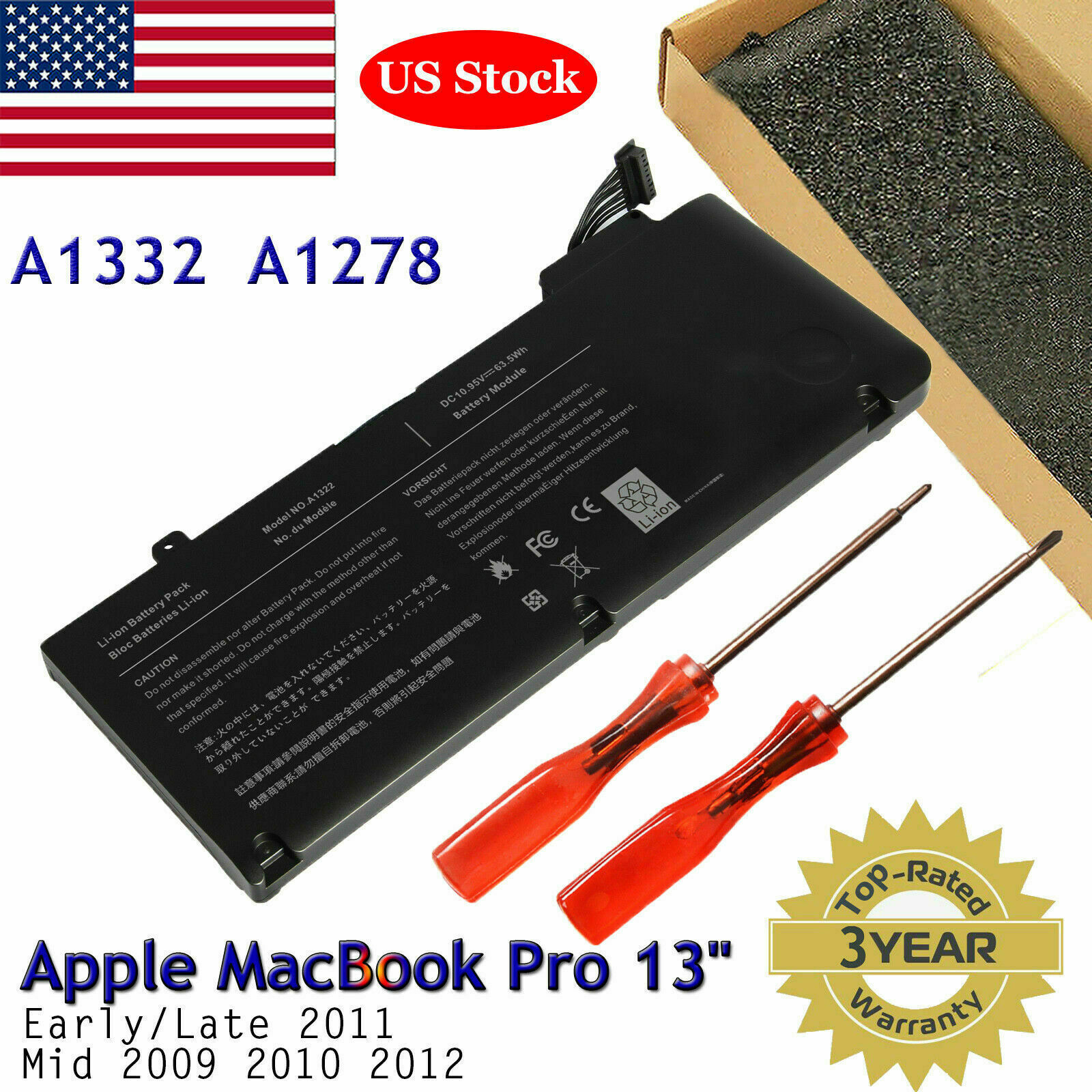 Battery For Apple MacBook Pro 13 inch A1278 A1322 Mid 2009 2010 2012