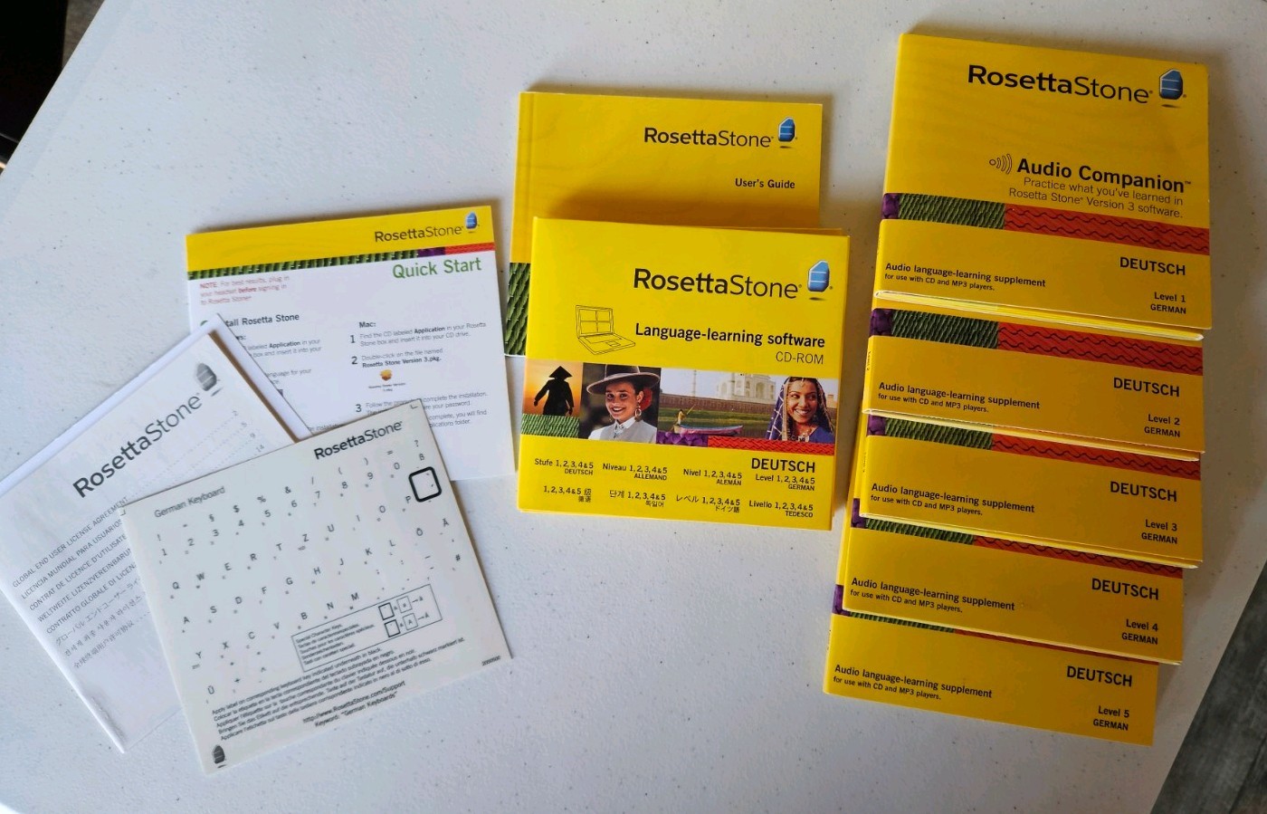 Rosetta Stone German Deutsch Levels 1-5 CD-ROM and Audio Companion – No Headset