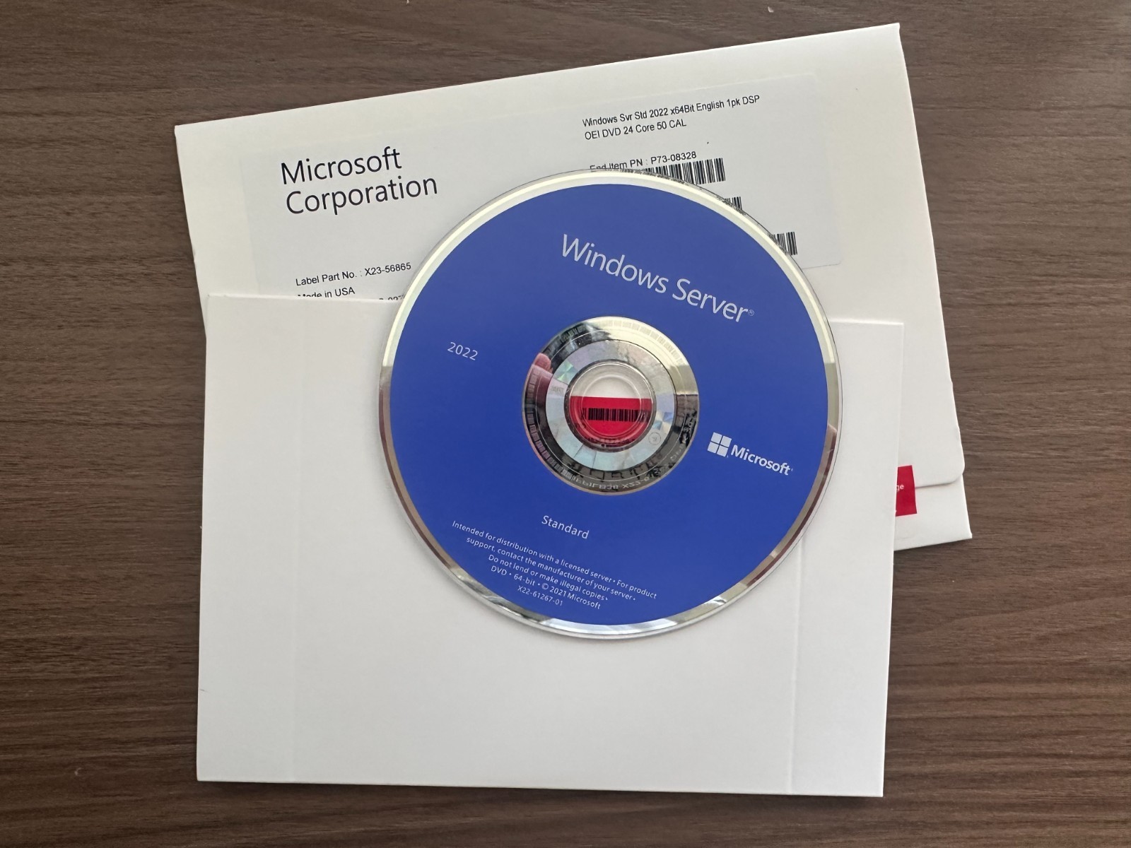 Microsoft Windows Server 2022 Standard 64-bit License & DVD 16 Core US Shipping