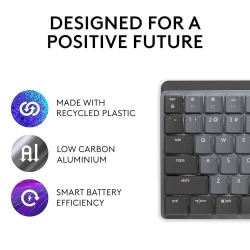 Logitech MX Mechanical Mini Wireless Illuminated Keyboard, Tactile Quiet
