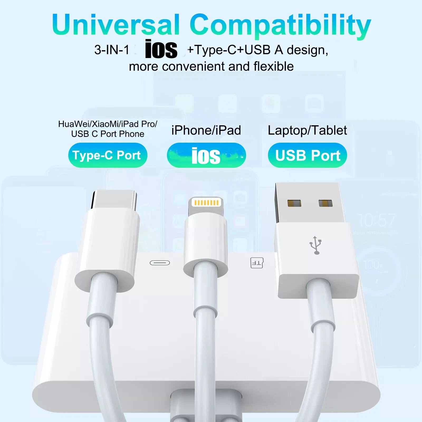 5 in 1 Memory Card Reader USB 3.0 OTG Adapter SD Card Reader For iPhone/iPad LOT