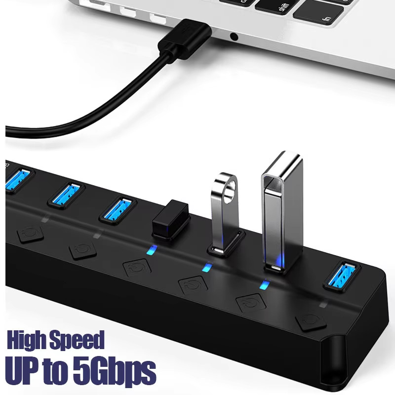 USB 3.0 Power Adapter 4/7 Port Multi USB Splitter Hub USB Hub 2.0 USB Multiple E
