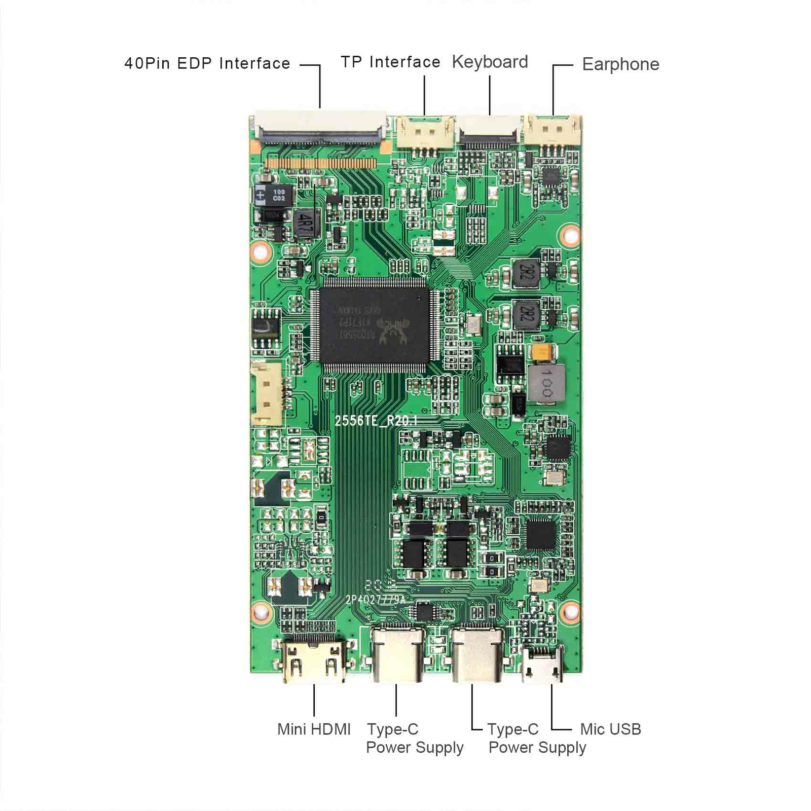 Type C HD MI LCD Controller Board 12.6 in NV126B5M-N41 1920X515 IPS LCD Screen