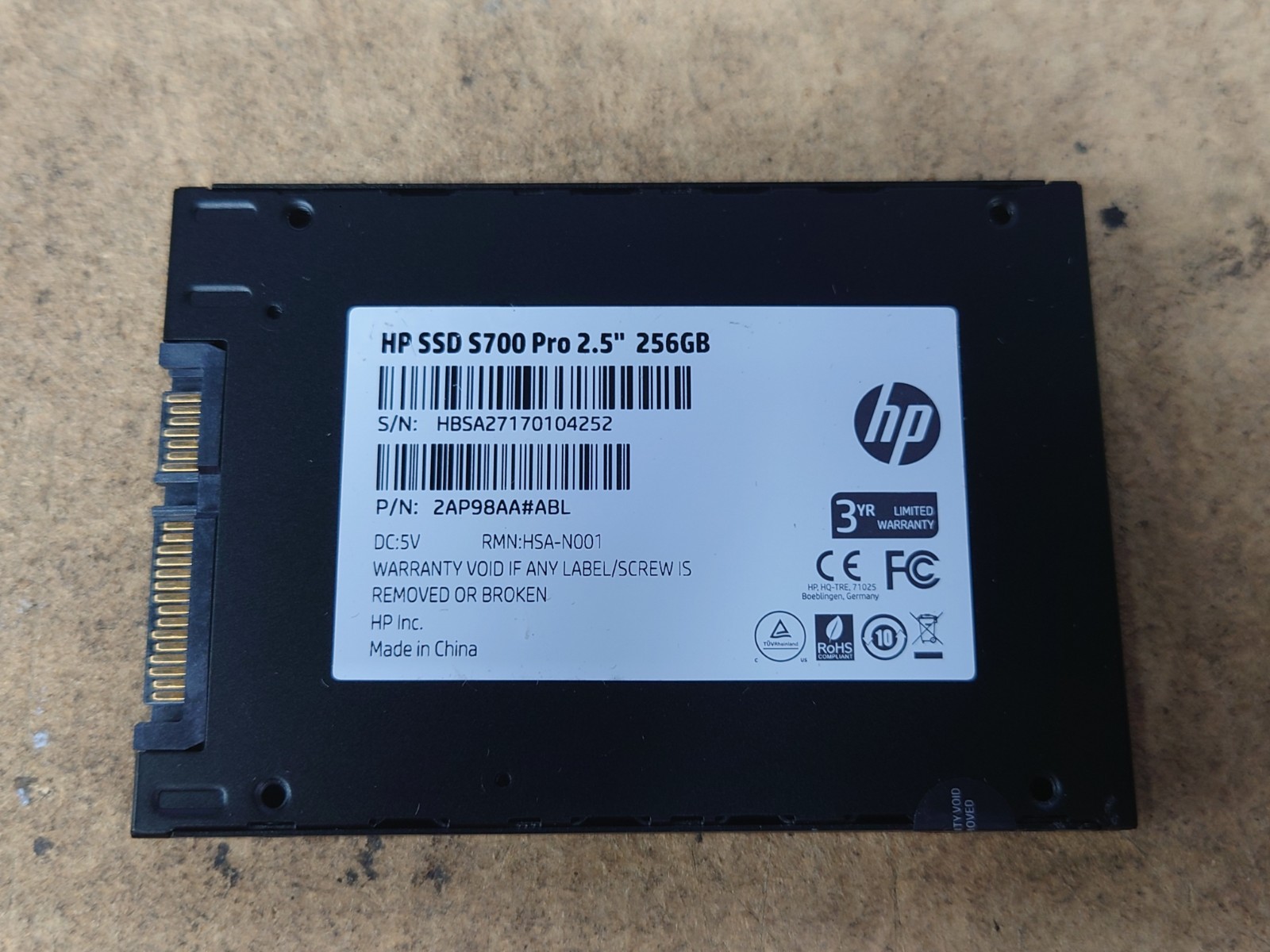 HP 256GB S700 2.5″ SATA III 3D NAND Internal Solid State Drive SSD 2DP98AA