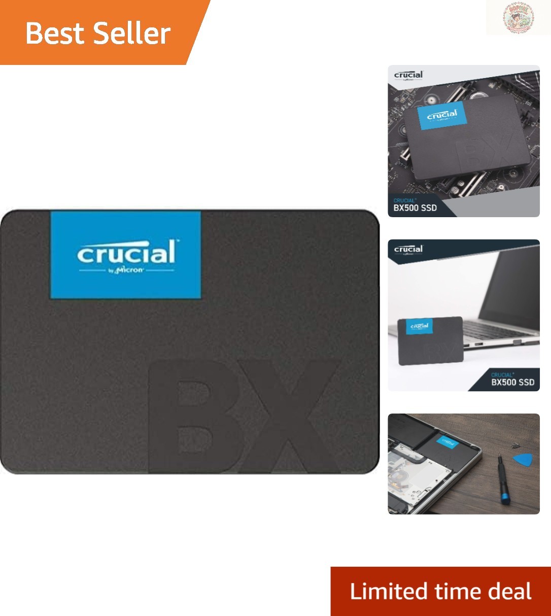 BX500 SATA SSD 1TB, Internal SSD 2.5″, Up to 540MB/s, Compatible with Noteboo…