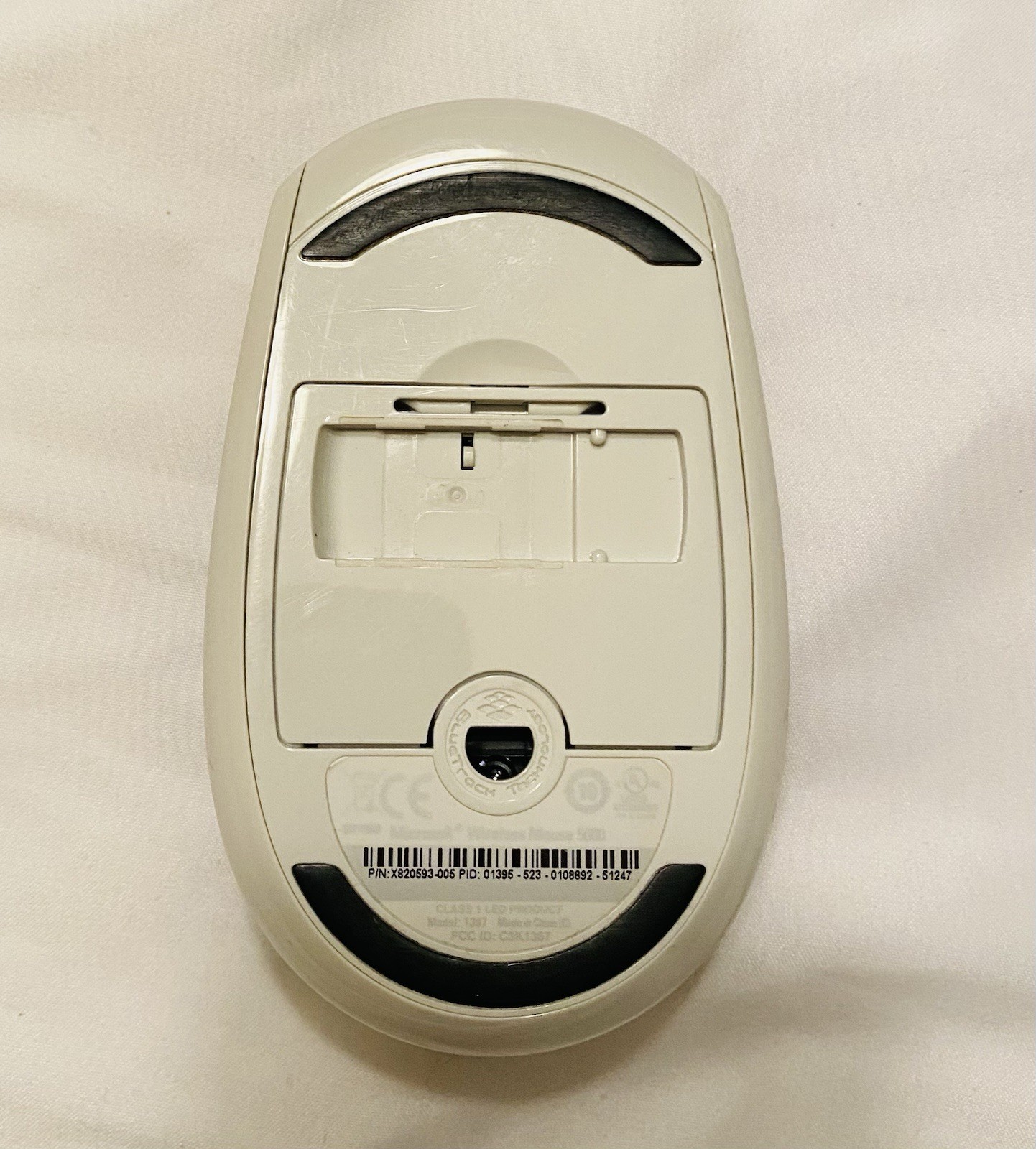 Microsoft Wireless Mouse 5000 Model 1387 Black/Blue Track ,Mouse Only Tested