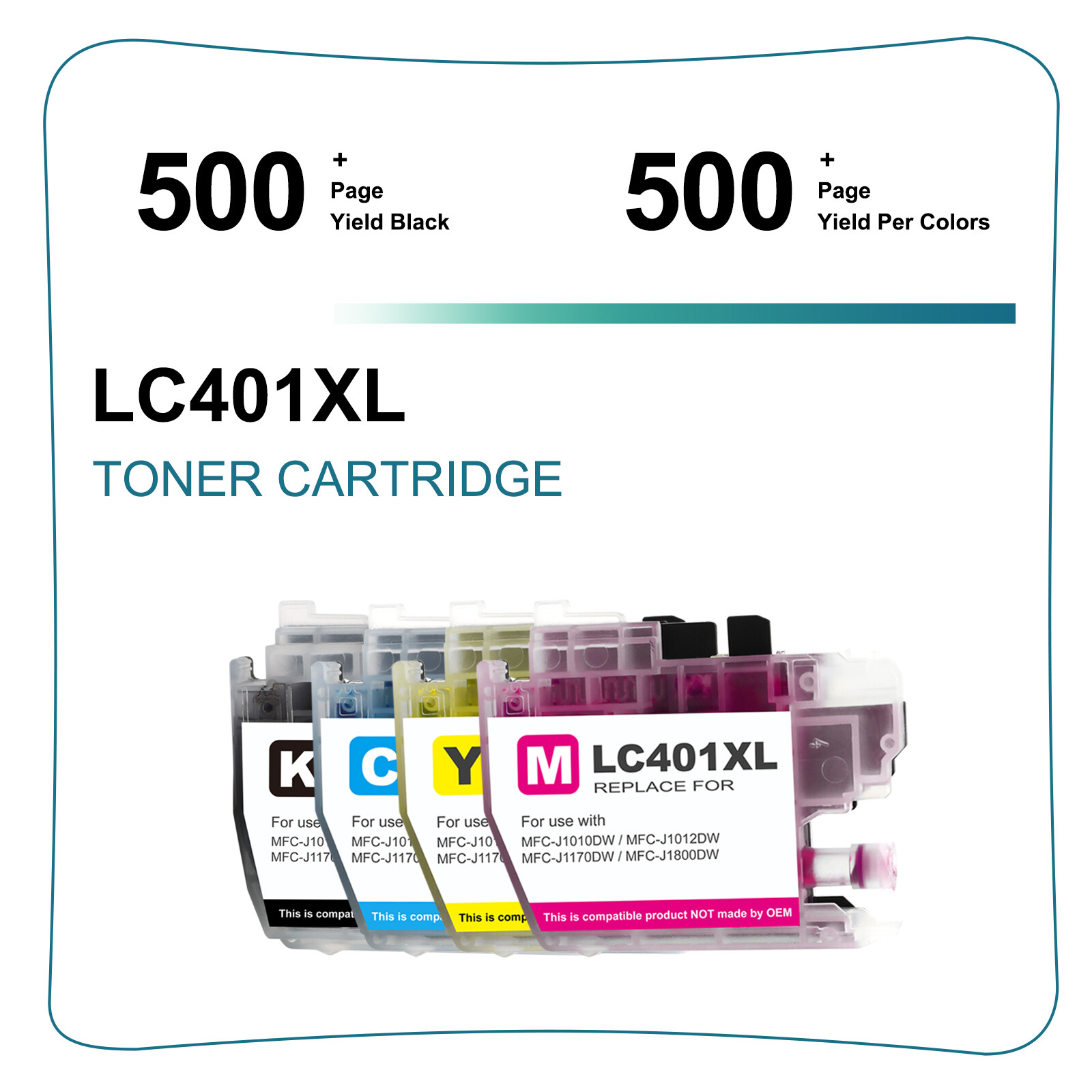 LC401XL Ink Cartridges Compatible For Brother MFC-J1010DW MFC-J1012DW Printe LOT