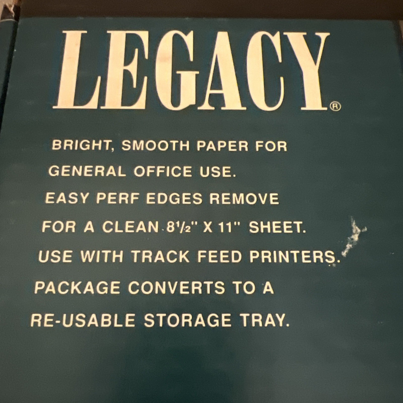 Legacy Computer Paper 9.5 X 11 Fan Fold Track Feed 1000 Sheet Open Box Matrix