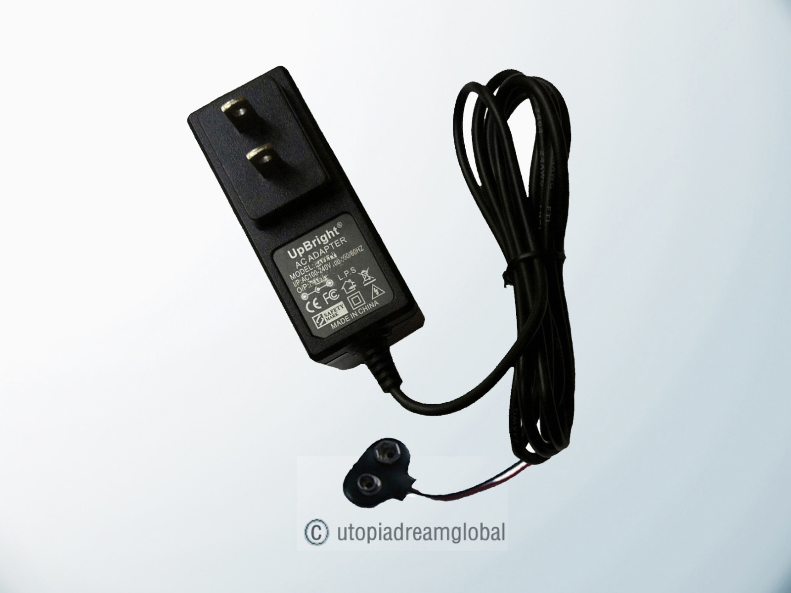 9V Battery Clip Power Supply AC Adapter Wall Charger As 9V Bat (Save 9-Volt Batt