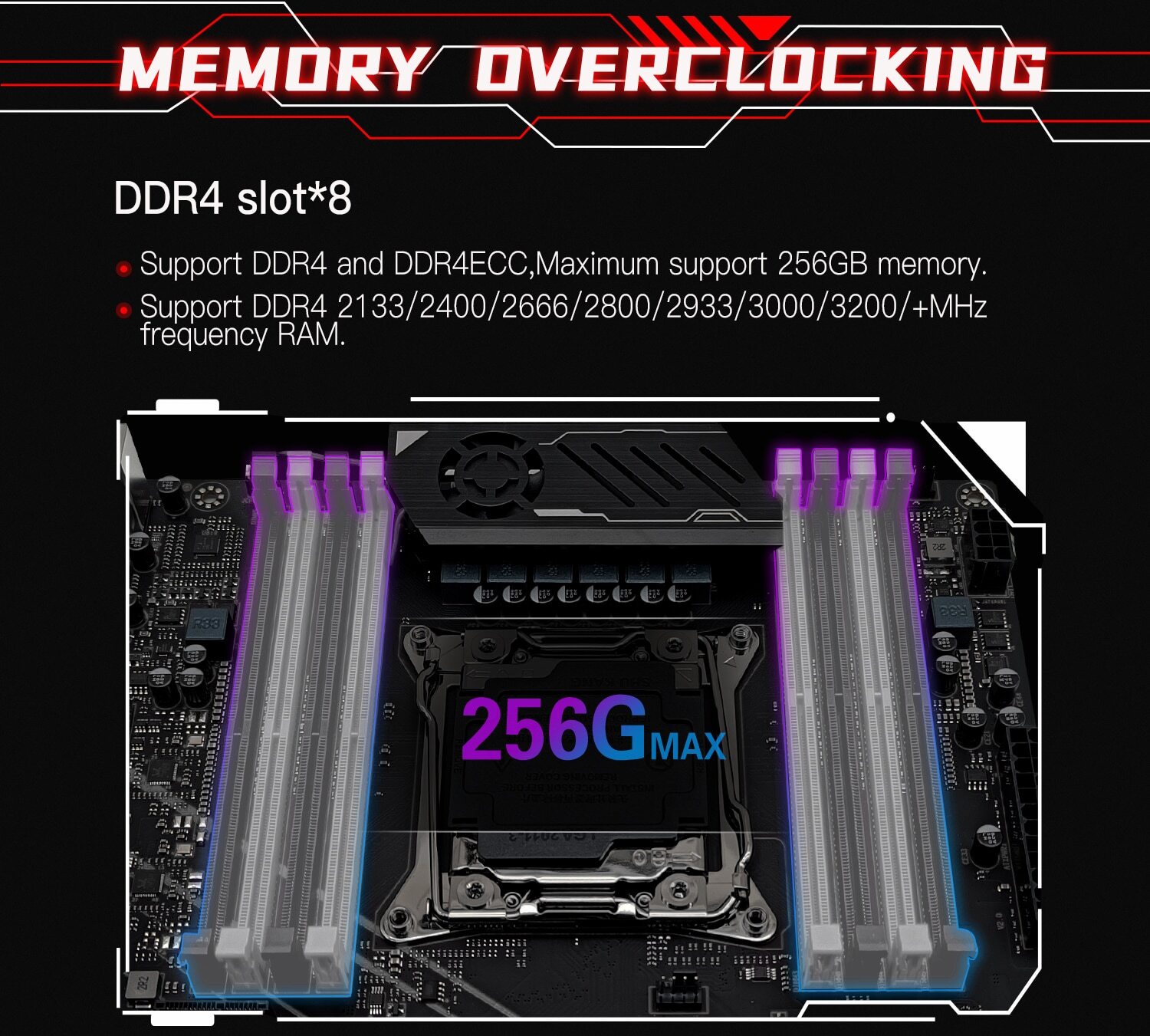LGA 2011-3 X99 Motherboard 8*DDR4 RAM SATA WIFI NVME M.2 Support Xeon E5 V3 V4