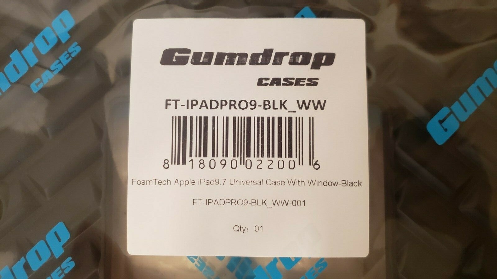 Gumdrop Cases for Apple iPad 9.7 Universal Case Foamtech FT-IPADPRO9-BLK_WW