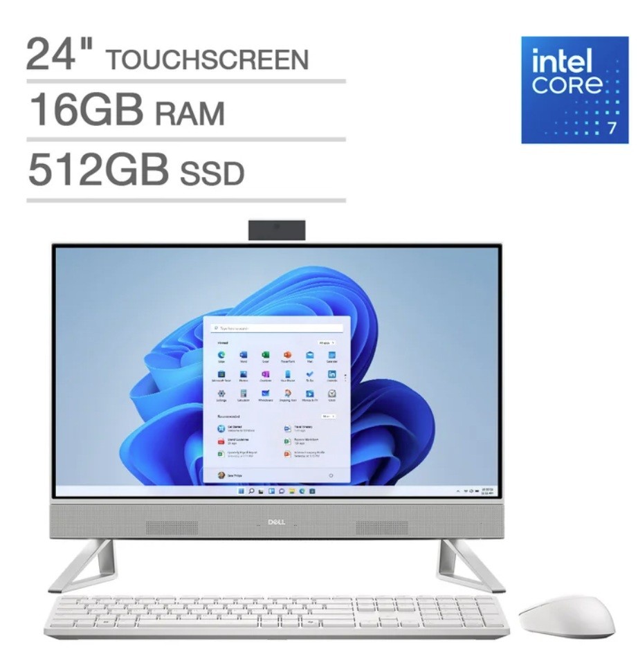 Dell All-in-One EC24250 23.8″ FHD Touch Core 7 150U 16GB 512GB SSD WiFi W11H