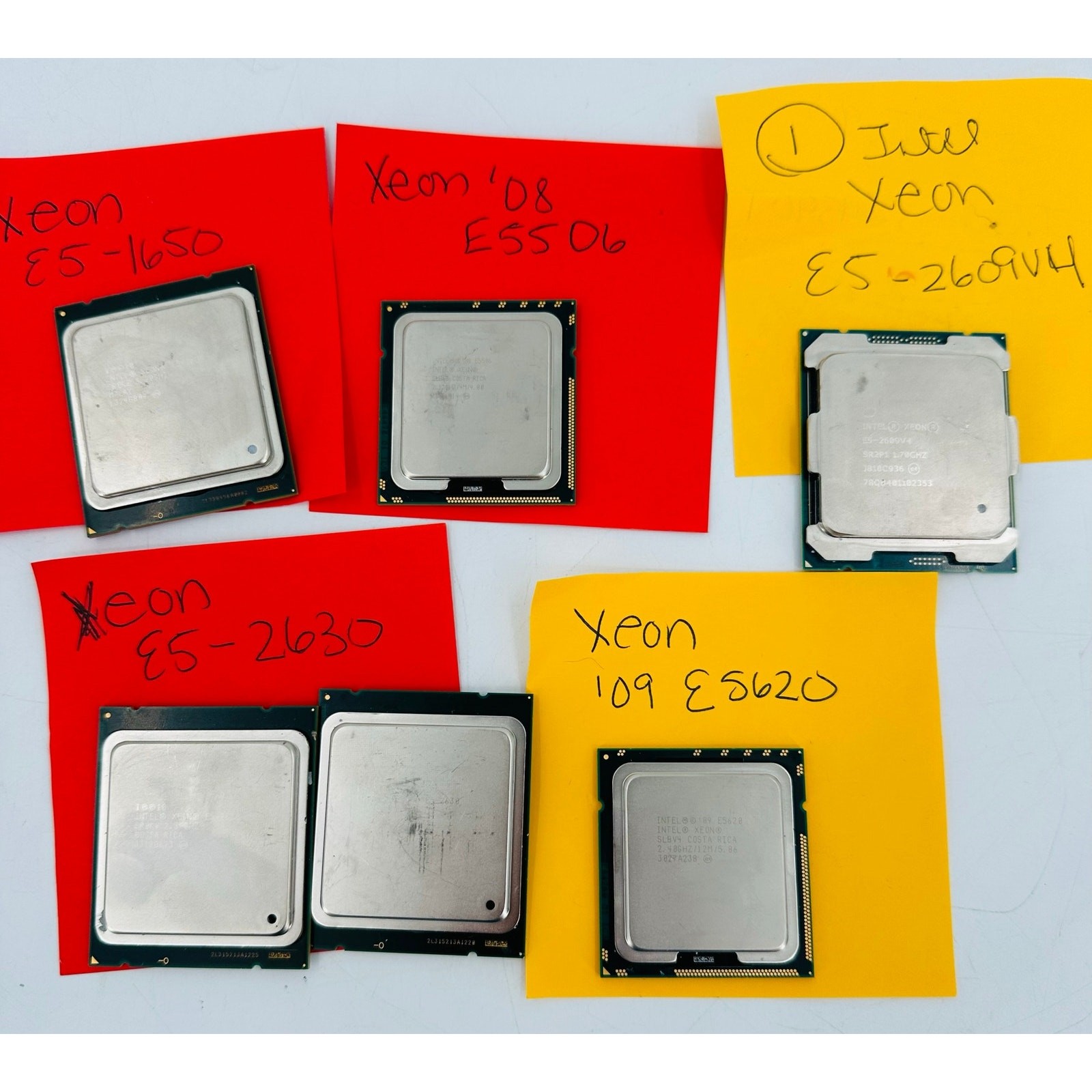 Intel Xeon Mixed Lot (6) E5-2609 E5506 E5-2630 E5-1650 E5620 CPU’s Processors