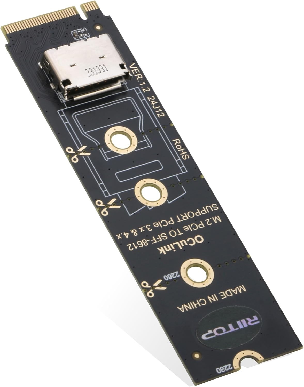 RIITOP M.2 NVMe PCIe 4.0 x4 to OCuLink SFF-8611 4i Host Adapter for eGPU and SSD