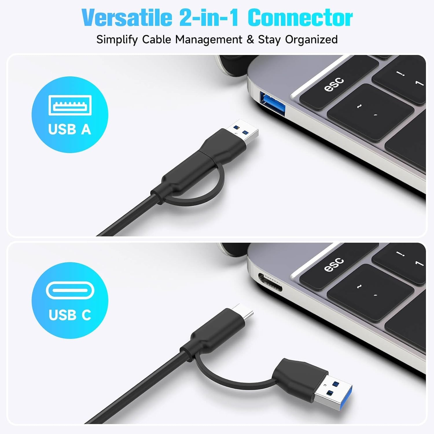 7-Port Powered USB 3.2/USB-C Hub Splitter with 3 X 10Gbps USB-3.2 Ports (2C + 1A