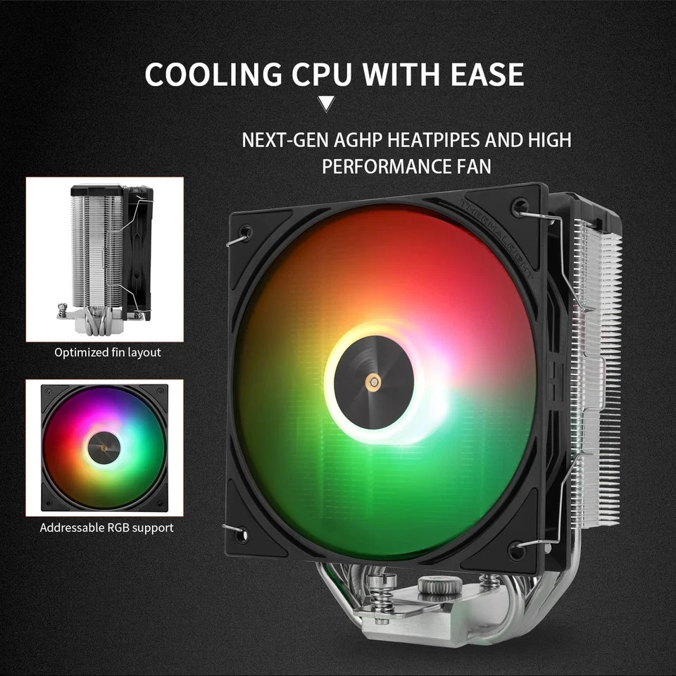 Thermalright Assassin X 120R Digital ARGB Black CPU Cooler,