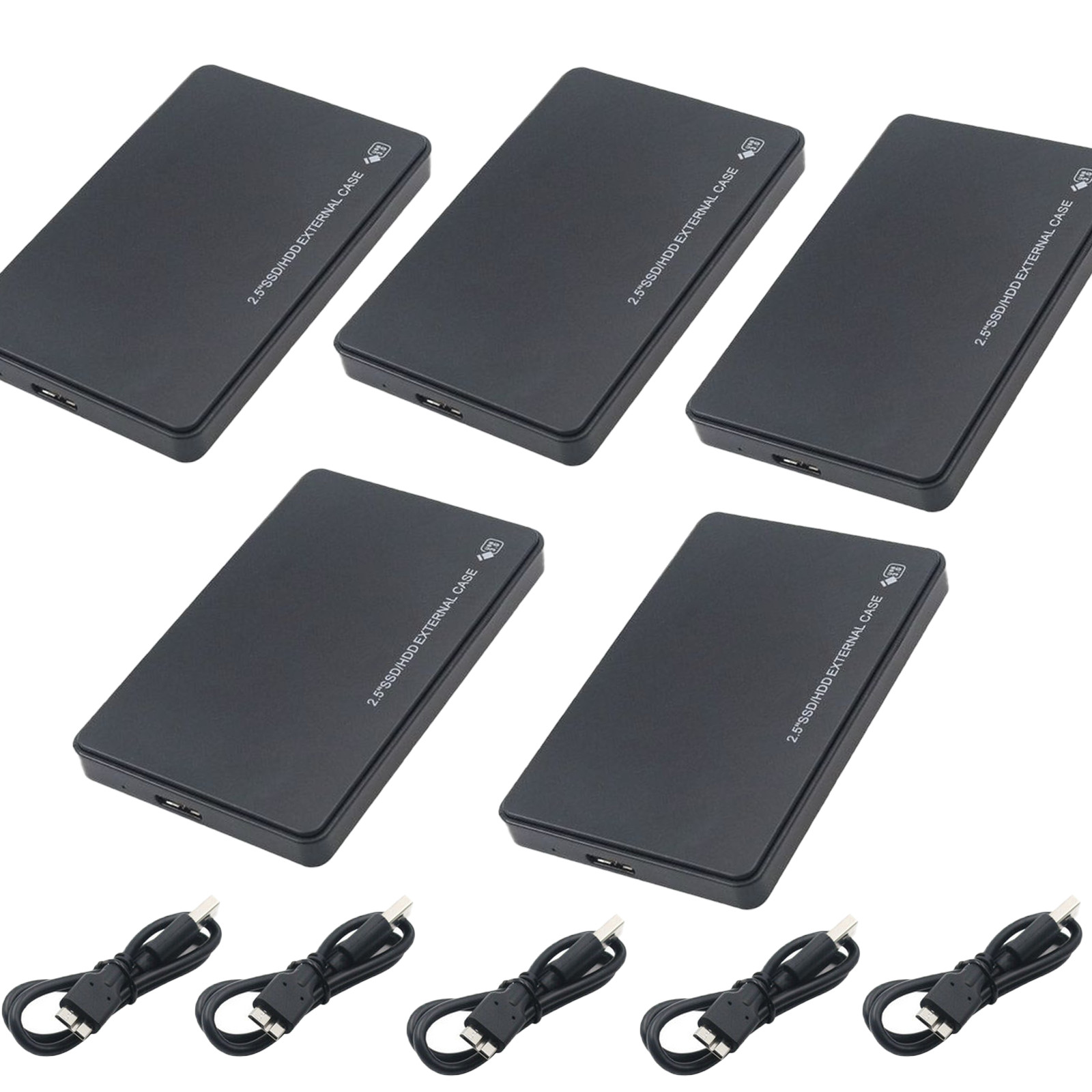 LOT 5x 2.5″ SATA USB 3.0 Hard Drive Disk HDD SSD Enclosure External Laptop Case