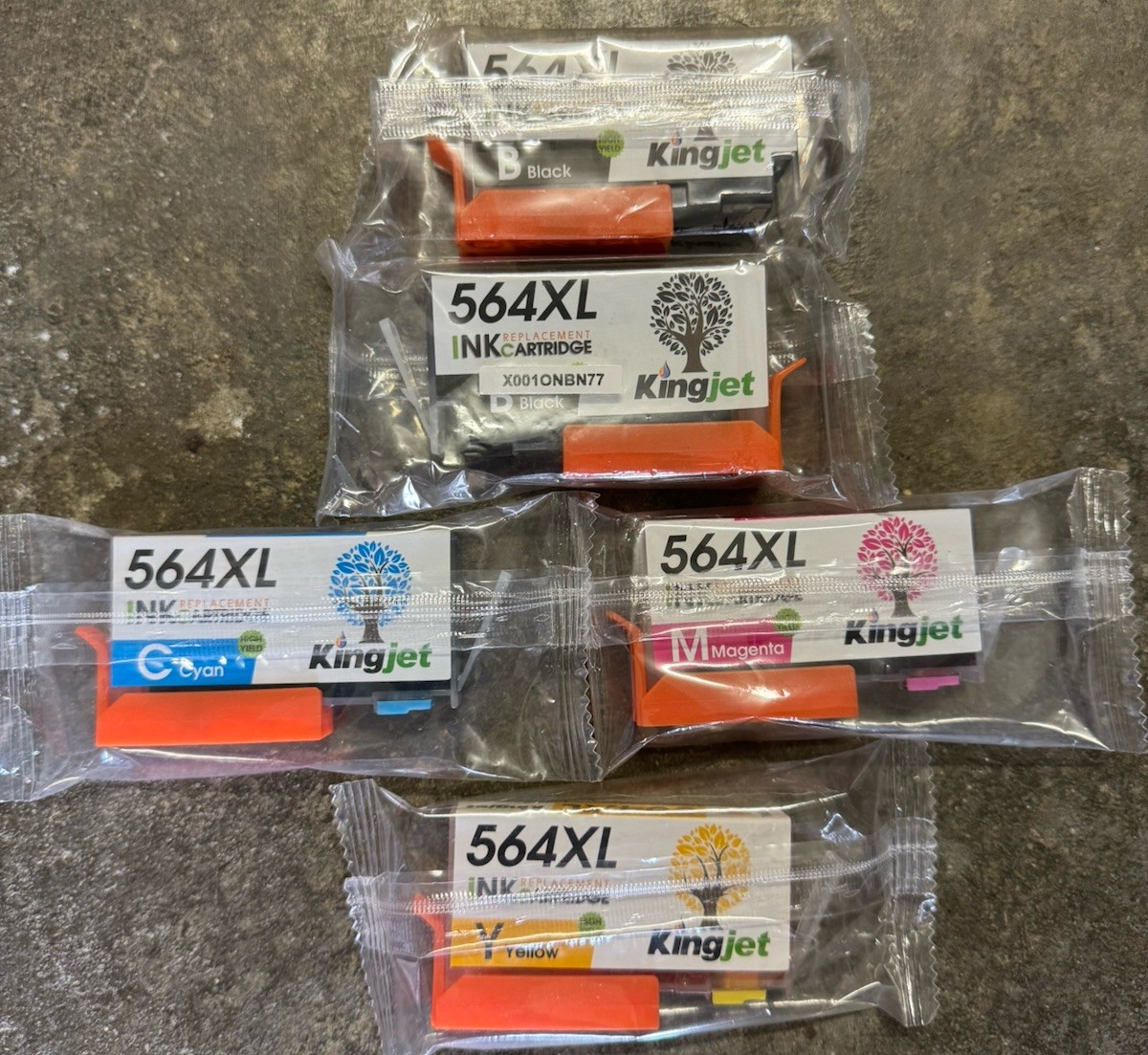 Kingjet 564XL Ink Cartridges for HP Printers Replacement for HP 564 5-pack