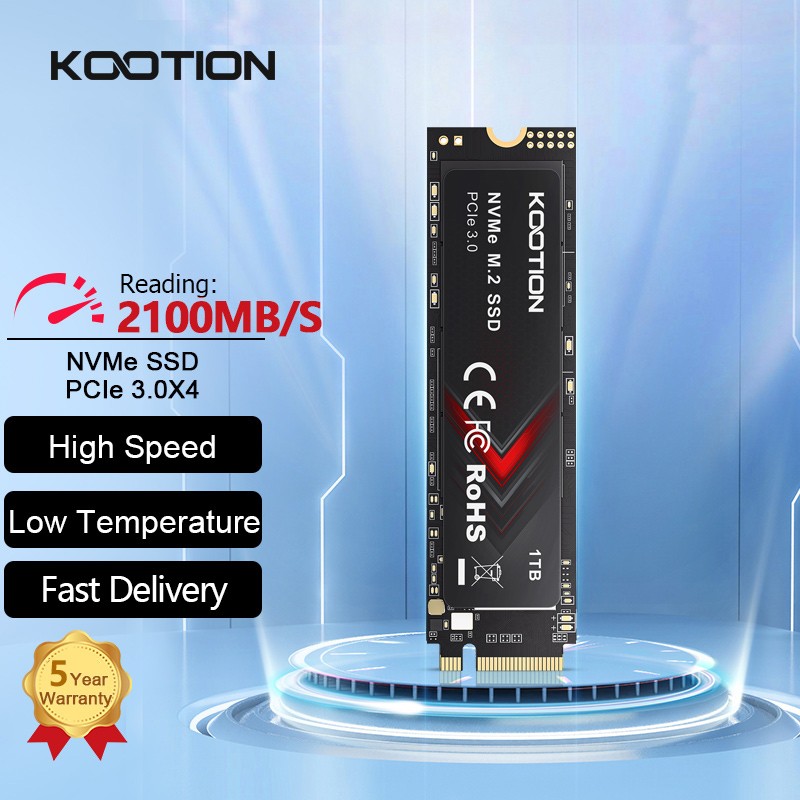 Kootion 1TB Internal Solid State Drive PCle 3.0 NVMe M.2 Drive Data to 2000MB/S