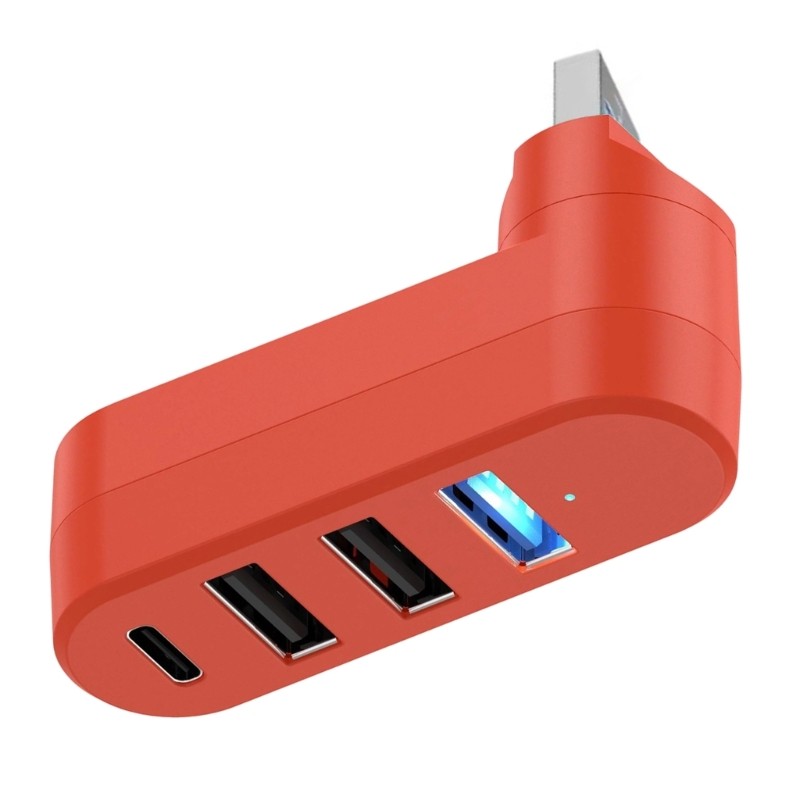 USB 3.0 Hub 180 Degree Rotation 200MB/s Data Transfer For Laptop Phone Tablet