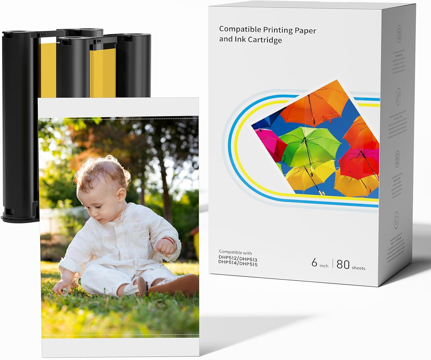 Compatible for Liene Amber M100/M200/M110/M210 4×6″ 80 Papers and 2 Ink Refills