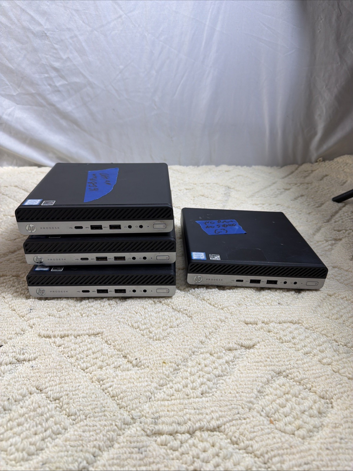 Lot of 4 3 X HP ProDesk 600 G4 DM Mini | i5 1x G3. No HDD Some ram