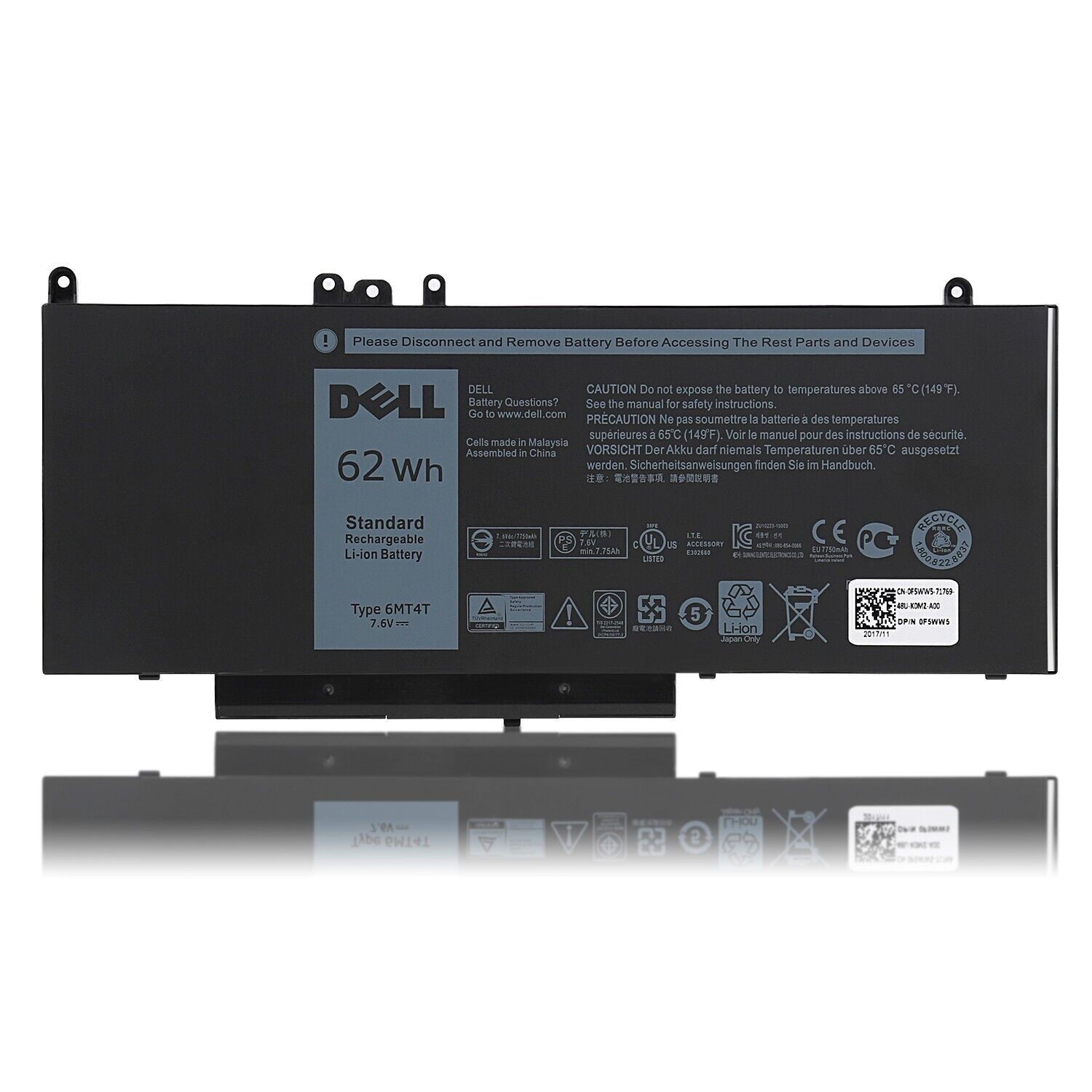 OEM Genuine 62WH 6MT4T Battery For Dell Latitude E5470 E5570 6MT4T 07V69Y 7V69Y