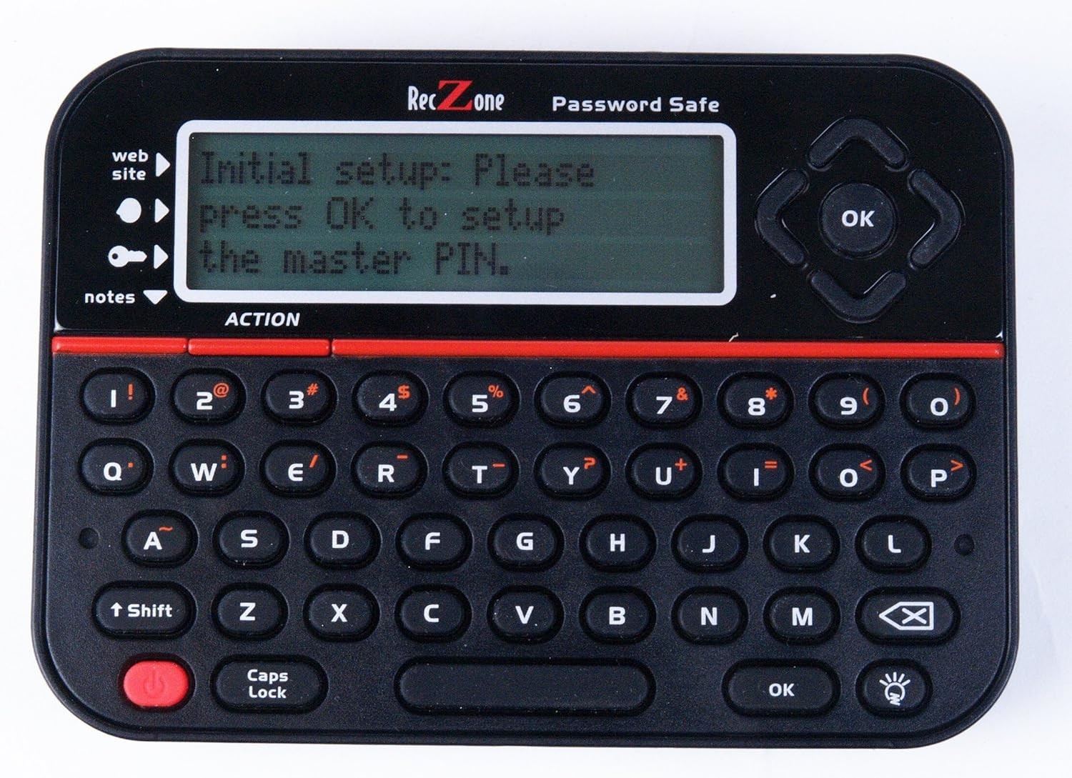 RecZone Password Safe Backlit LCD Built In Memory QWERTY Keyboard Model 595