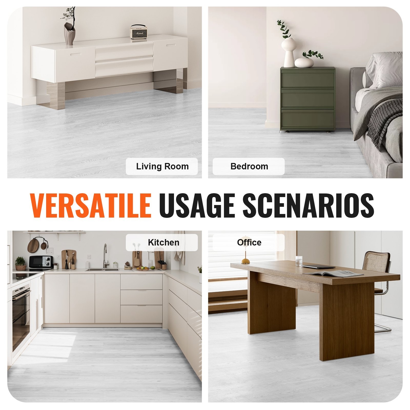 Self Adhesive Vinyl Floor Tiles 36 x 6 inch, 36 Tiles 2.5mm Thick Peel & Stick,