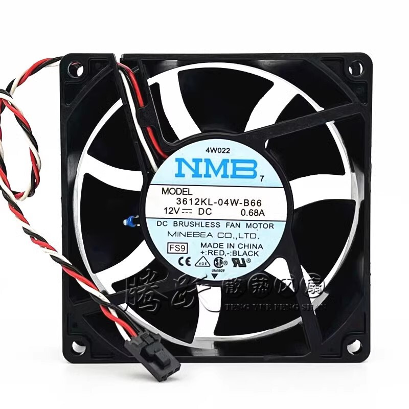 NMB 3612KL-04W-B66 9232 12V 0.68A 3-pin server chassis cooling fan