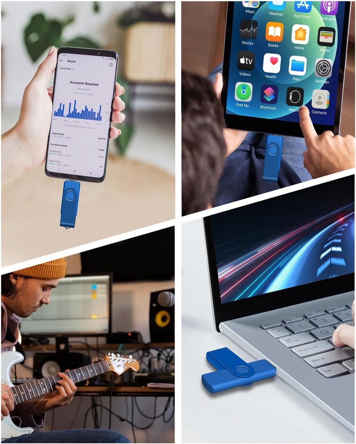 Compact 64GB Dual USB Flash Drive – Plug and Play for Effortless File Transfer