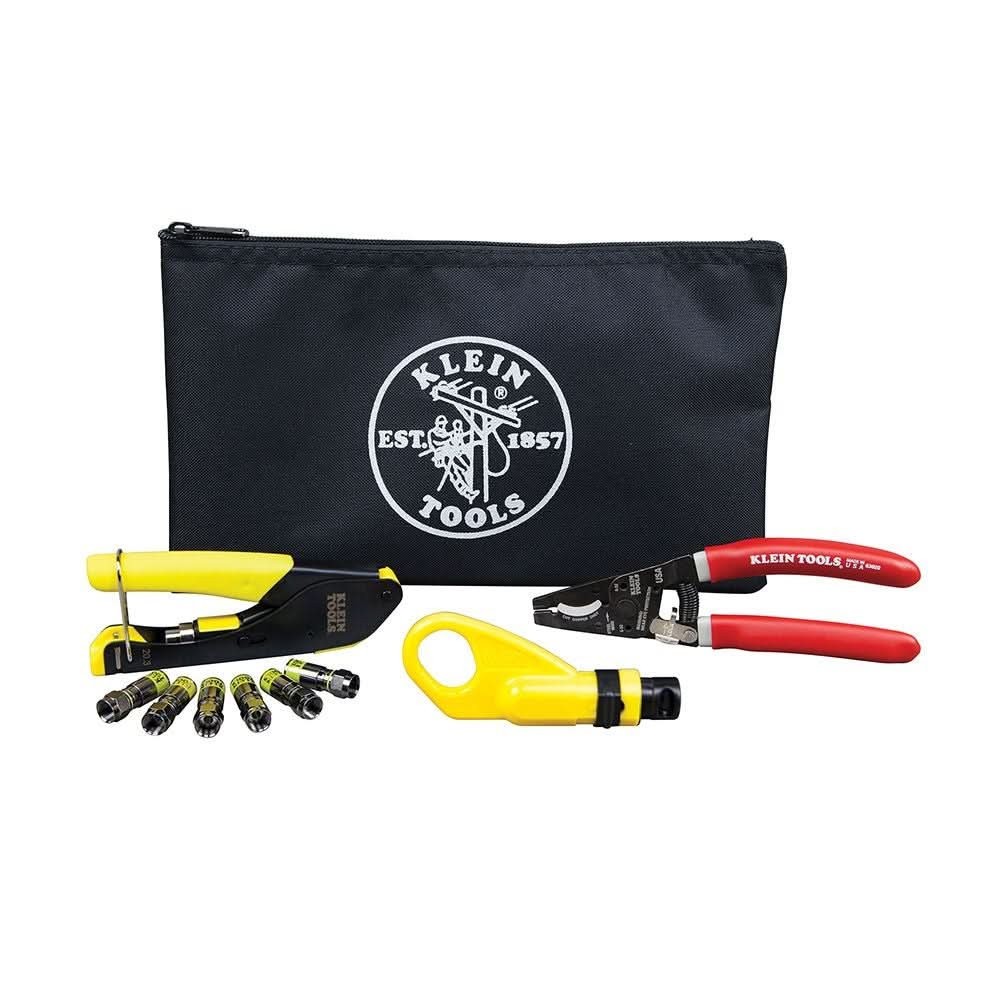 Klein VDV026-211 Coax Cable Installation Kit with Zipper Pouch (NEW SEALED)