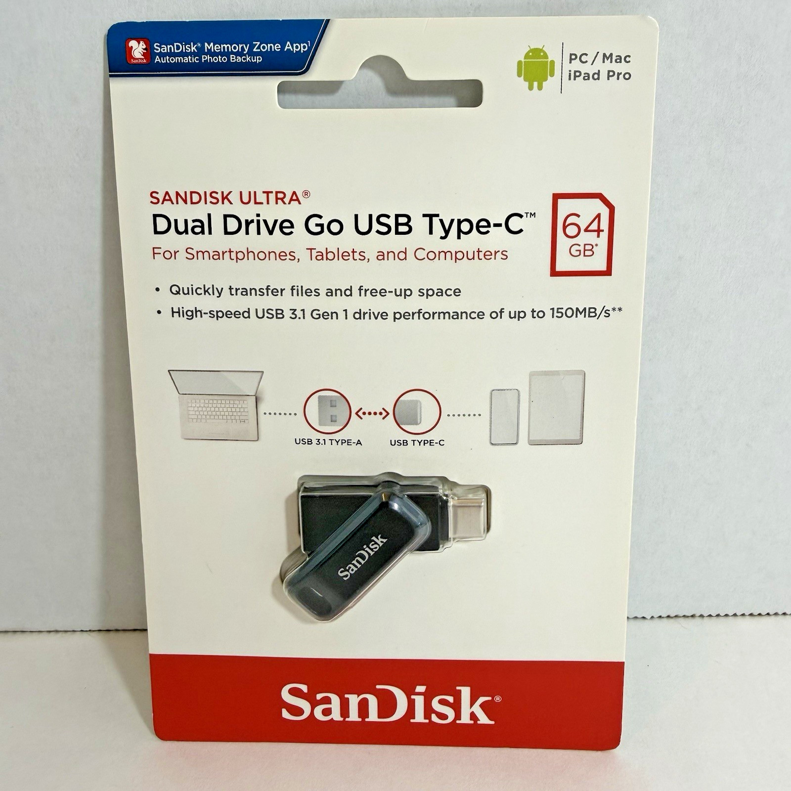 SanDisk Ultra Dual Drive Go 64GB USB Flash Drive – SDDDC3-064G-G46