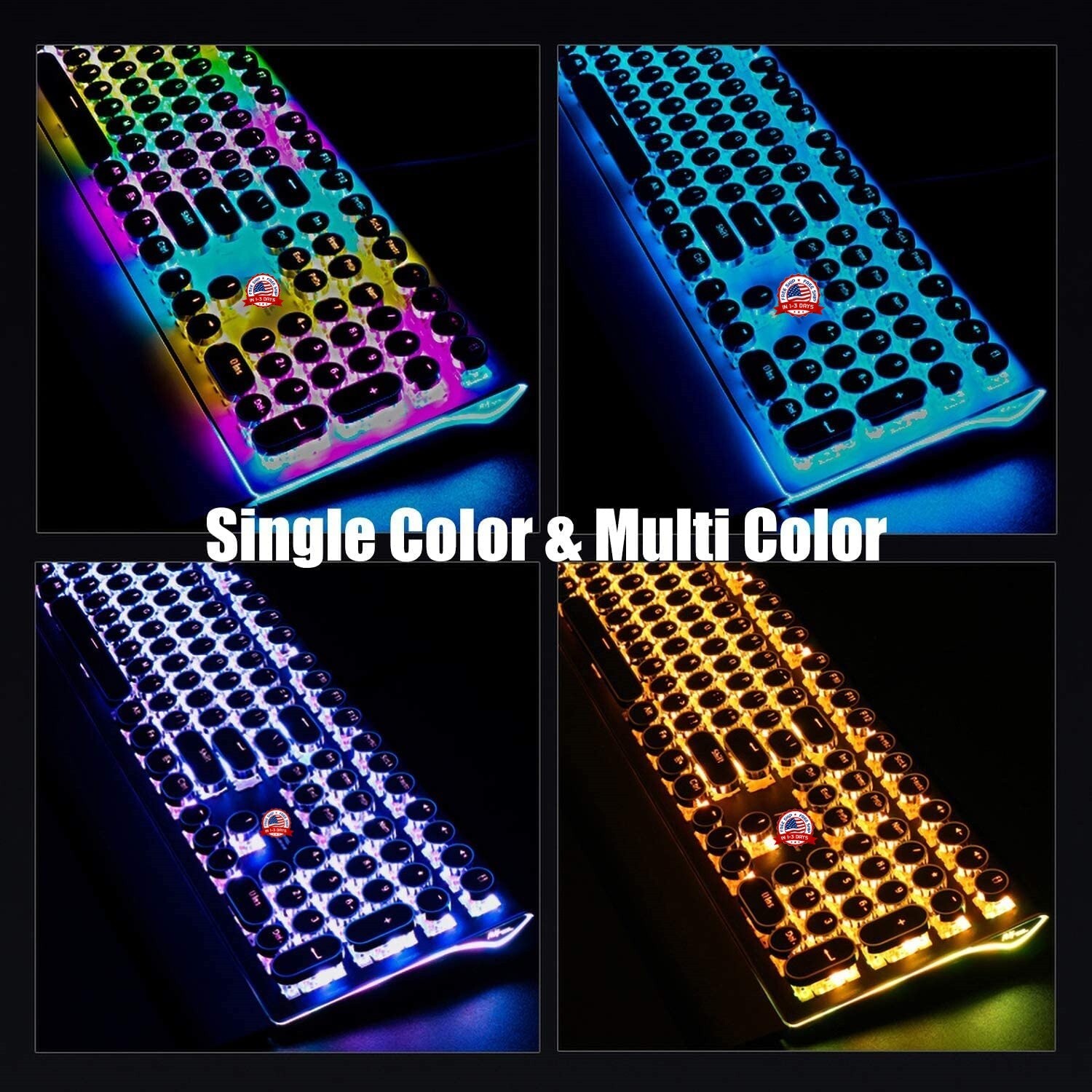 Teclado gamer mecanico exclusivamente para juegos teclados multi color LED NUEVO