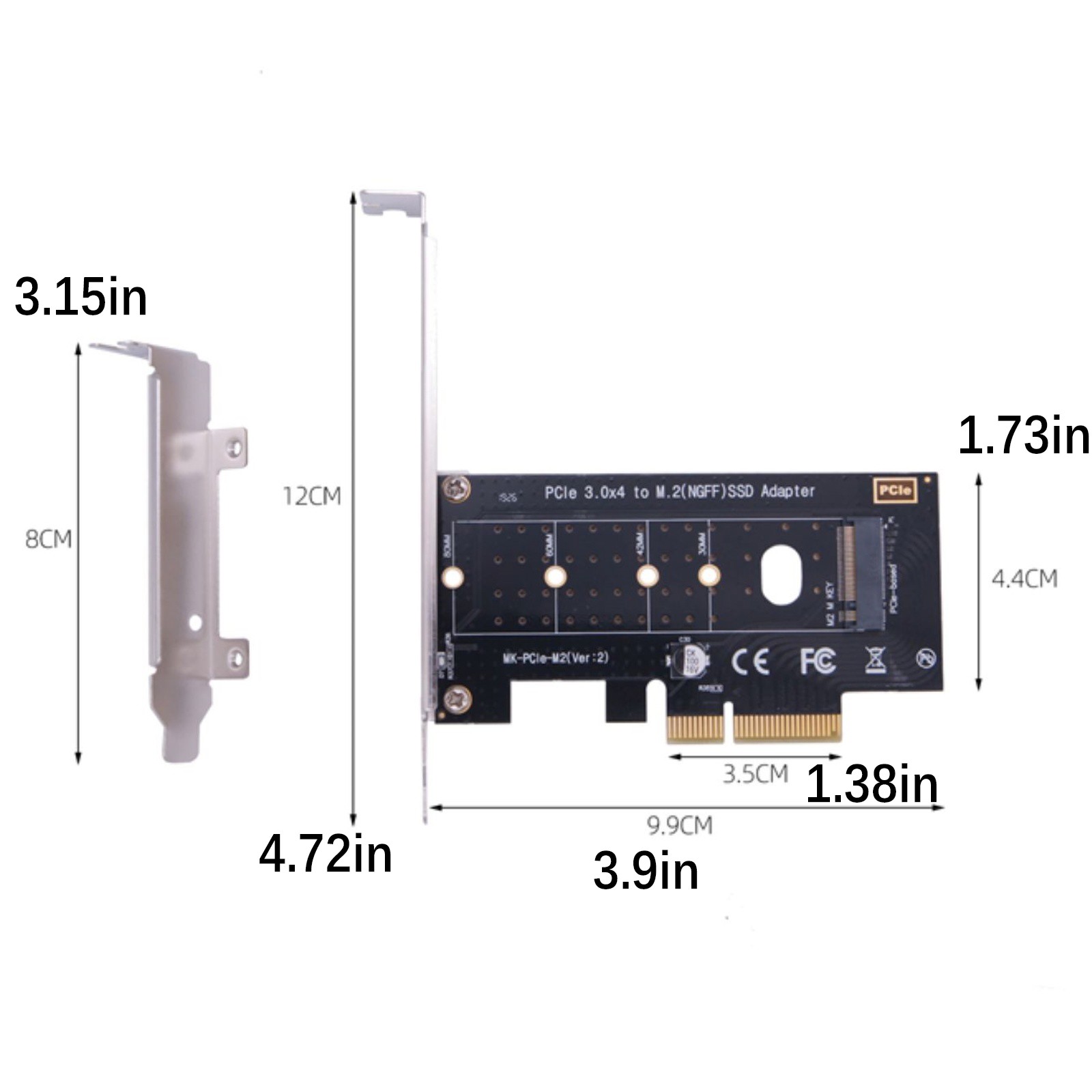 New M.2 NVME SSD To PCIe 3.0 X4 Adapter Card Desktop Expansion Conversion