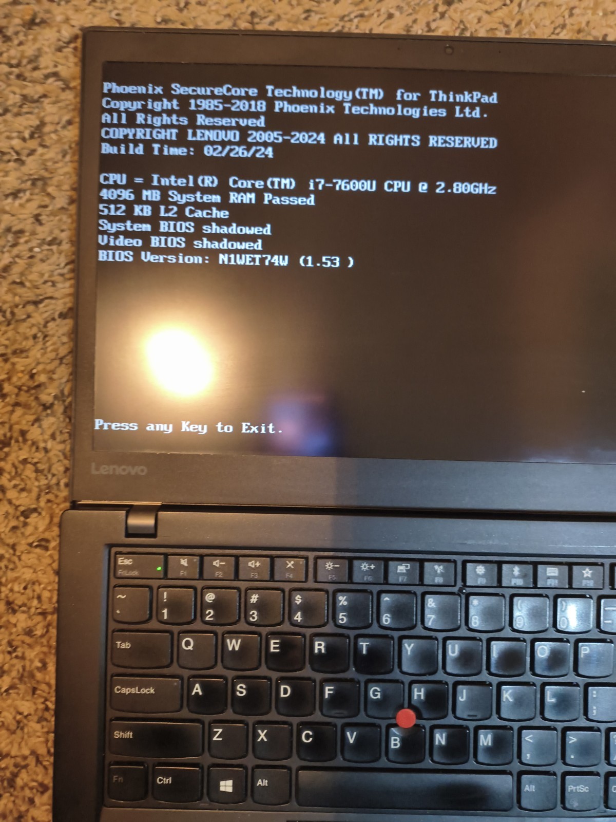 Lenovo ThinkPad T470s i7-7600U 4GB working. , keyboard issue good batteries