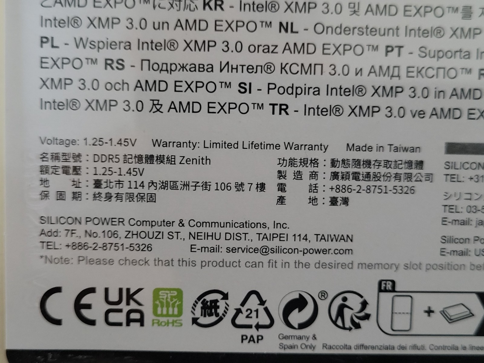Silicon Power DDR5 64GB (2x32GB) Zenith 6000MT/s (PC5-48000) 288-pin UDIMM CL30