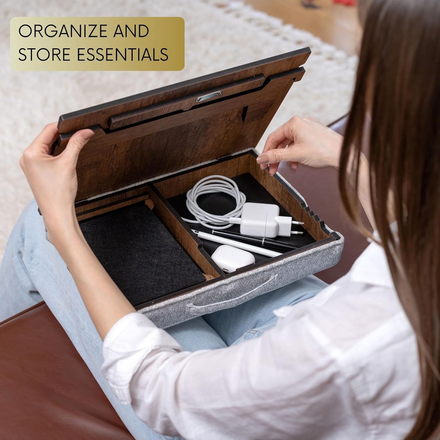 Multi-Functional Couch Laptop Desk – Adjustable Tray with Carry Handle & Comfort