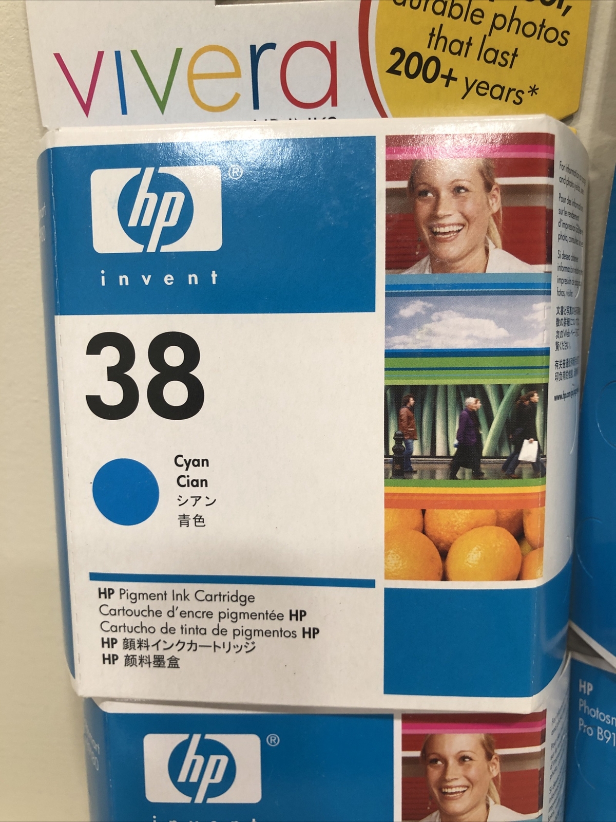 Lot of 4 Mixed Colors Genuine HP Vivera Ink 38 Expired Nov 2008 Sealed BRAND NEW