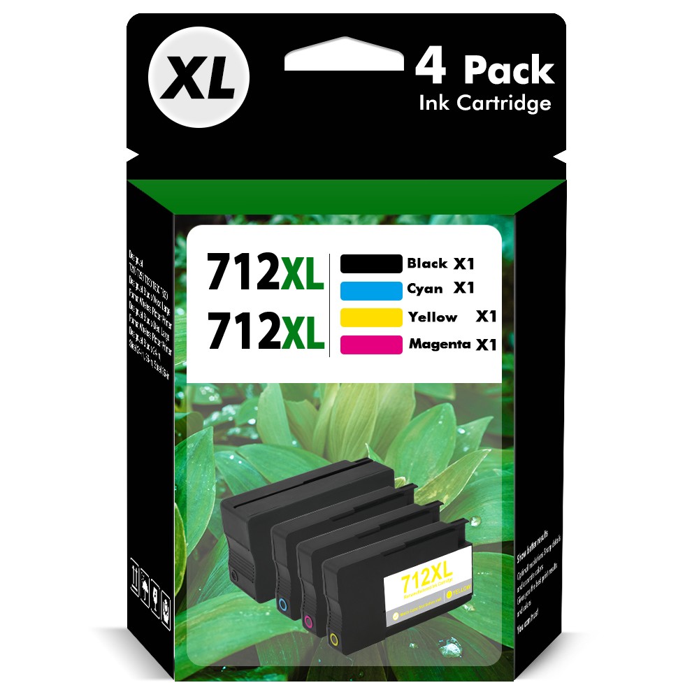712XL Ink Cartridges for HP for DesignJet T210 T250 T230 T650 T630 Studio 24-in