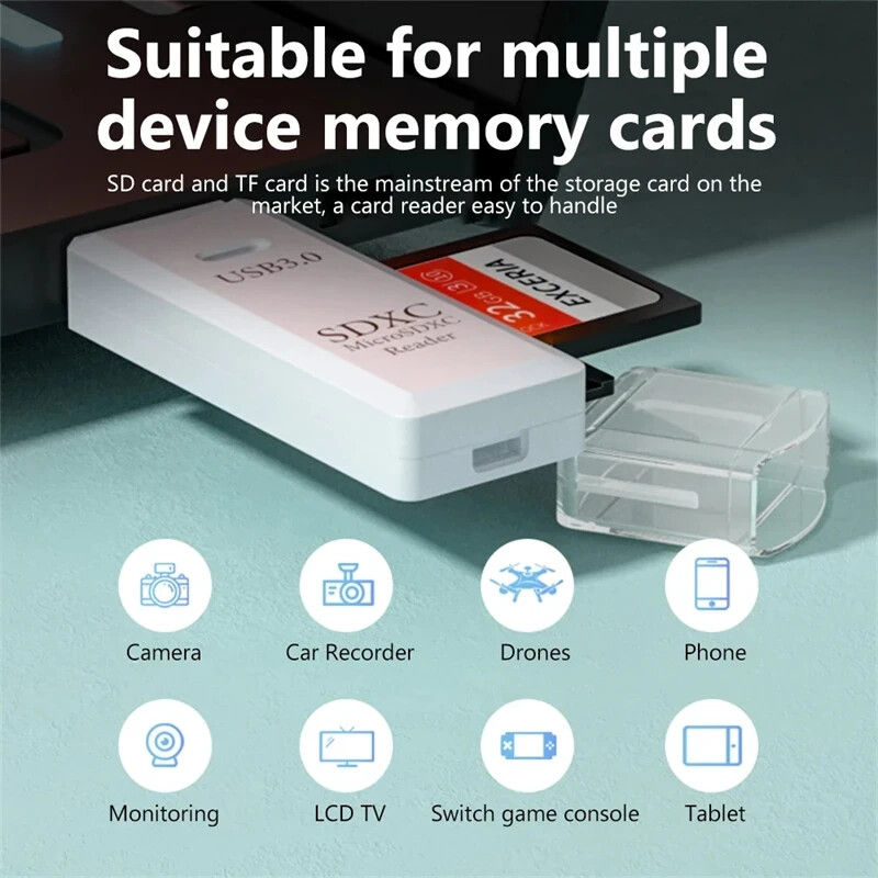 USB 3.0 Memory Card Reader for Micro SD to USB Adapter SDXC SDHC RS-MMC UHS-I