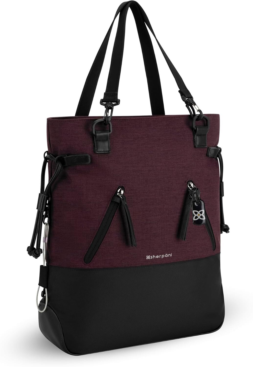 Sherpani Tempest, Anti-Theft Travel Backpack, Teacher Tote One Size, Merlot